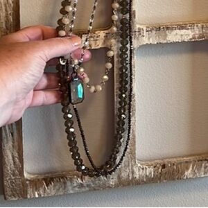 Bundle of 4 long layering necklaces in earth tones all beaded 2 Love Poppy